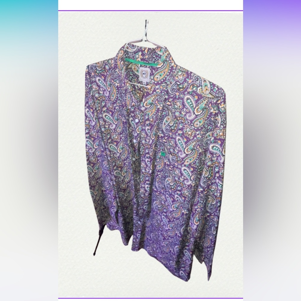 Cinch Purple Paisley Print Men’s XXL Shirt Long Sleeve Cowboy Western.